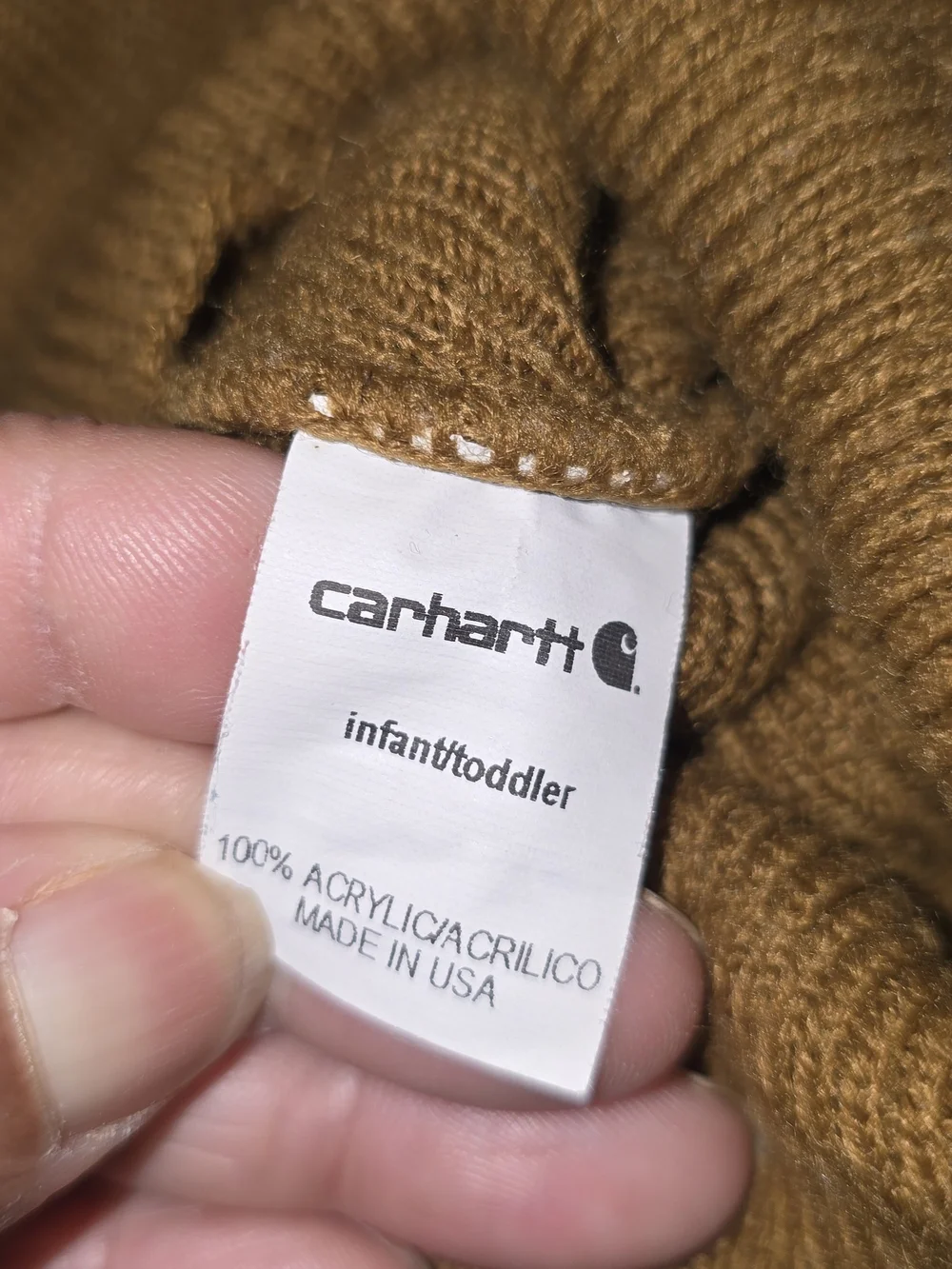 Carhartt infant/Toddler Whiskey Brown Beanie hat